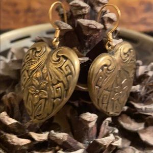 Gold colored heart earrings